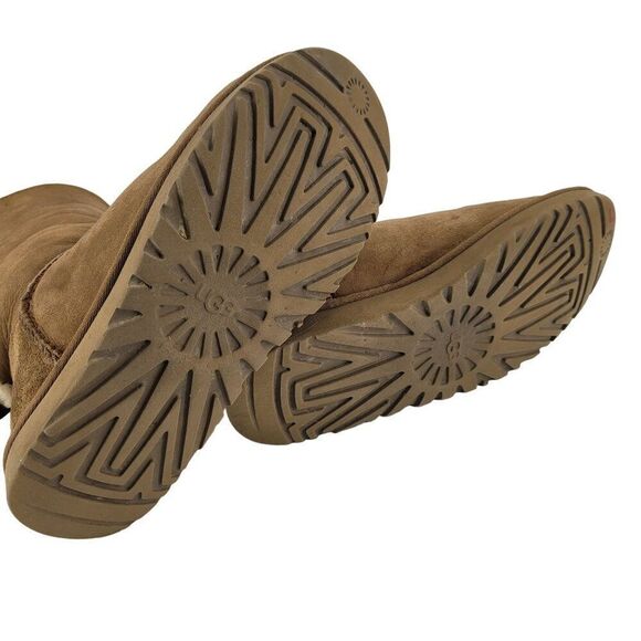 UGG Australia Bailey Bow II Leather Boots 8 Chestnut Shearling Lined 1016225 - Picture 5 of 14